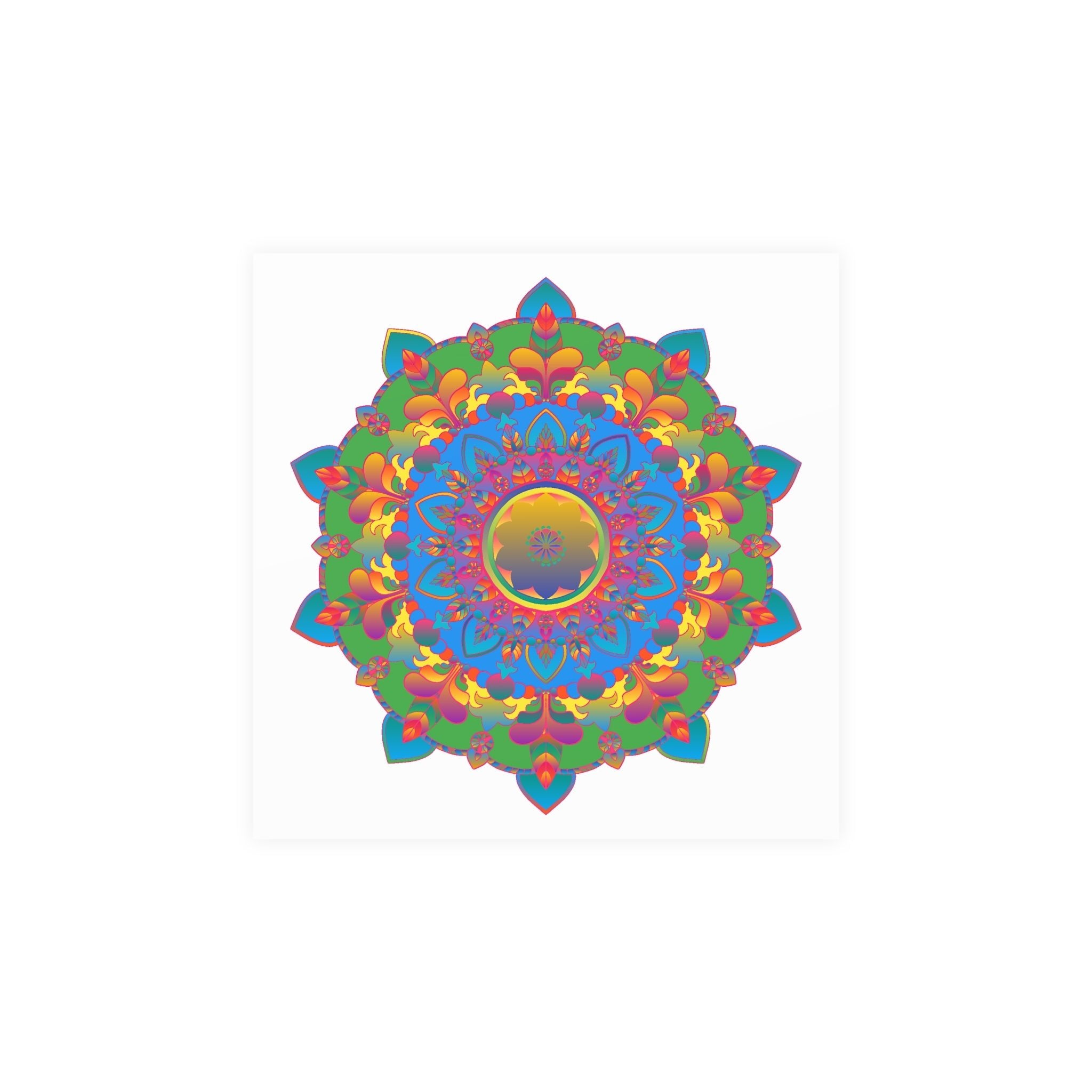 Vibrant Mandala Poster - Colorful Geometric Art Poster - Blululi