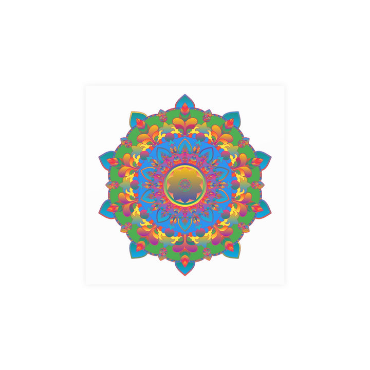 Vibrant Mandala Poster - Colorful Geometric Art Poster - Blululi