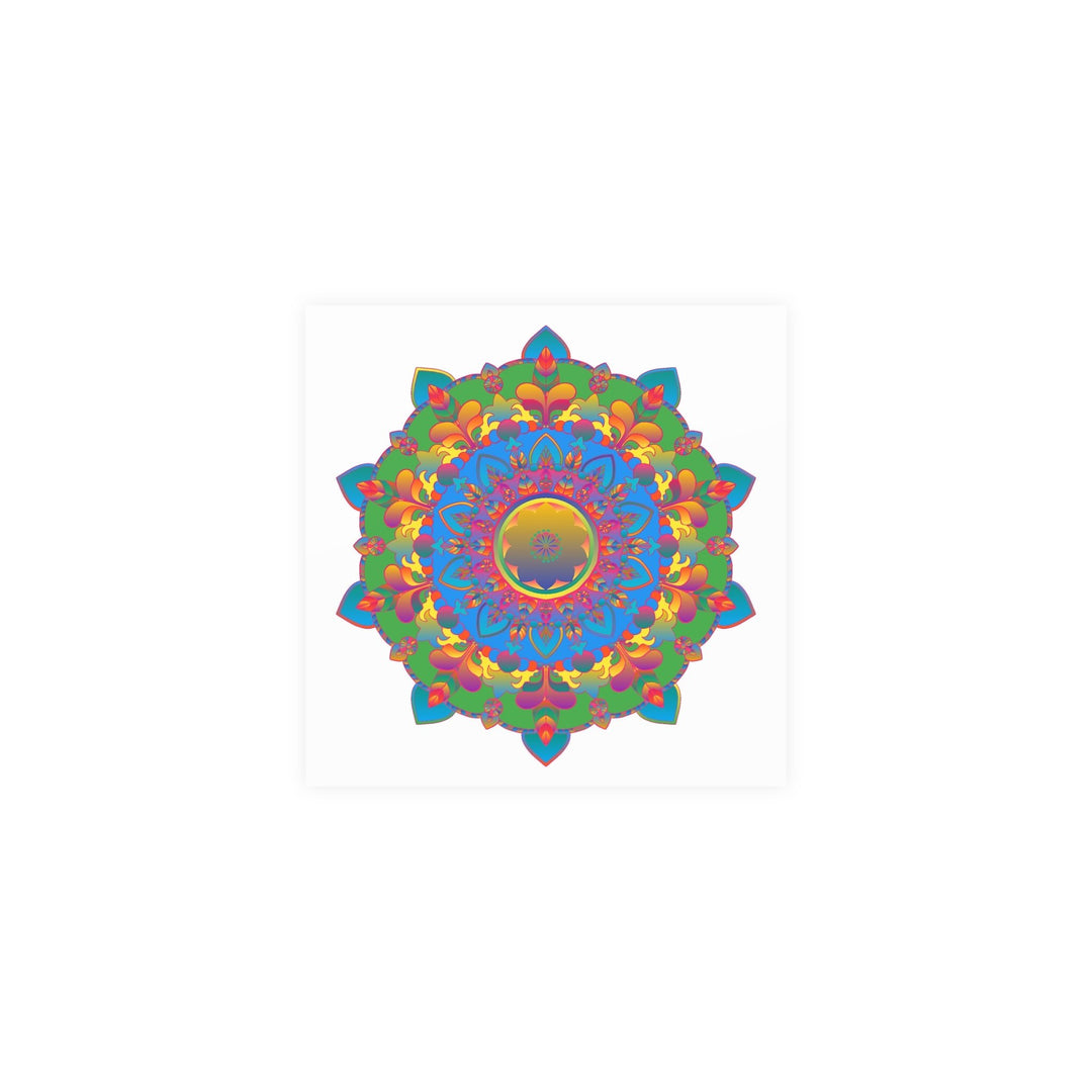 Vibrant Mandala Poster - Colorful Geometric Art Poster - Blululi