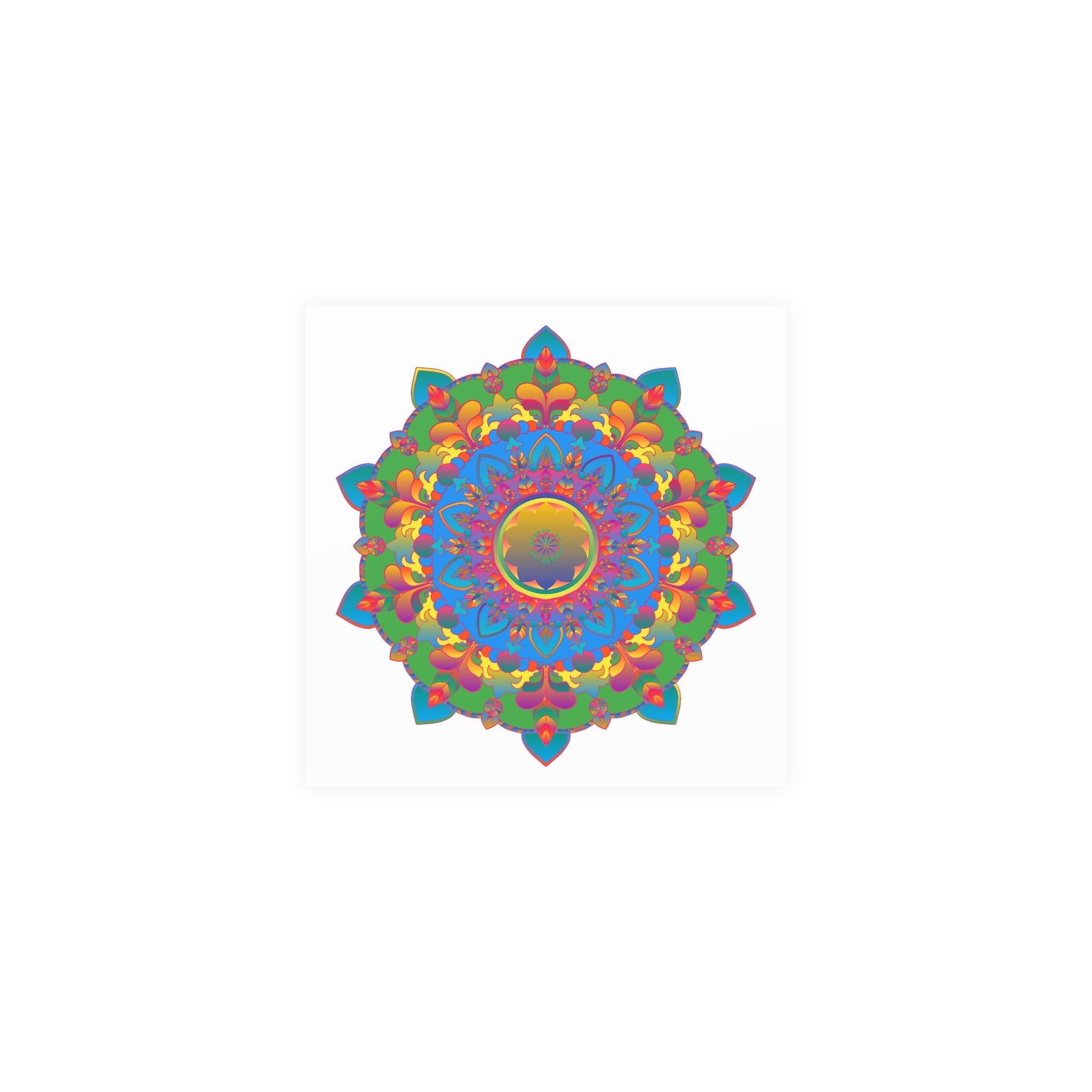 Vibrant Mandala Poster - Colorful Geometric Art Poster - Blululi