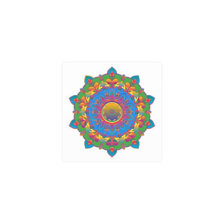 Vibrant Mandala Poster - Colorful Geometric Art Poster - Blululi