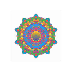 Vibrant Mandala Poster - Colorful Geometric Art Poster - Blululi
