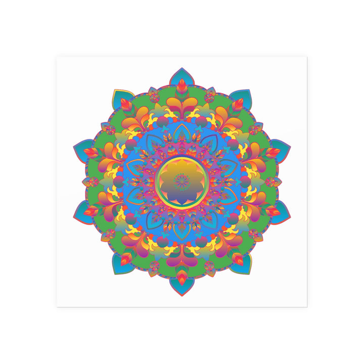 Vibrant Mandala Poster - Colorful Geometric Art Poster - Blululi