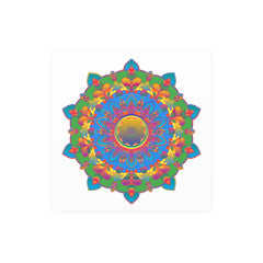 Vibrant Mandala Poster - Colorful Geometric Art Poster - Blululi