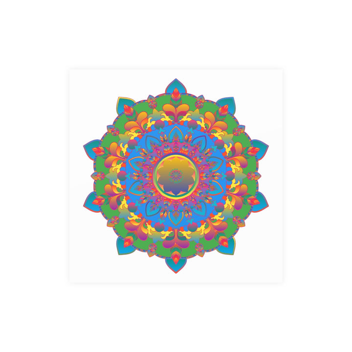 Vibrant Mandala Poster - Colorful Geometric Art Poster - Blululi