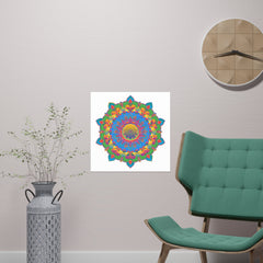 Vibrant Mandala Poster - Colorful Geometric Art Poster - Blululi