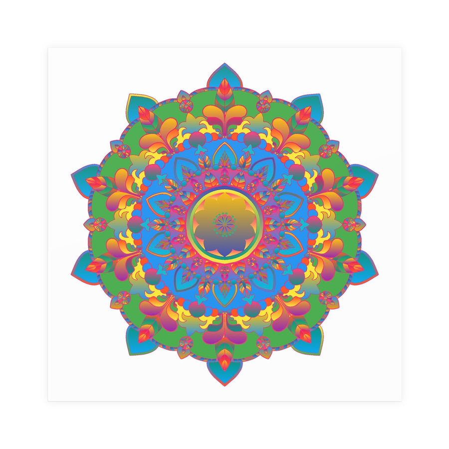 Vibrant Mandala Poster - Colorful Geometric Art Poster - Blululi