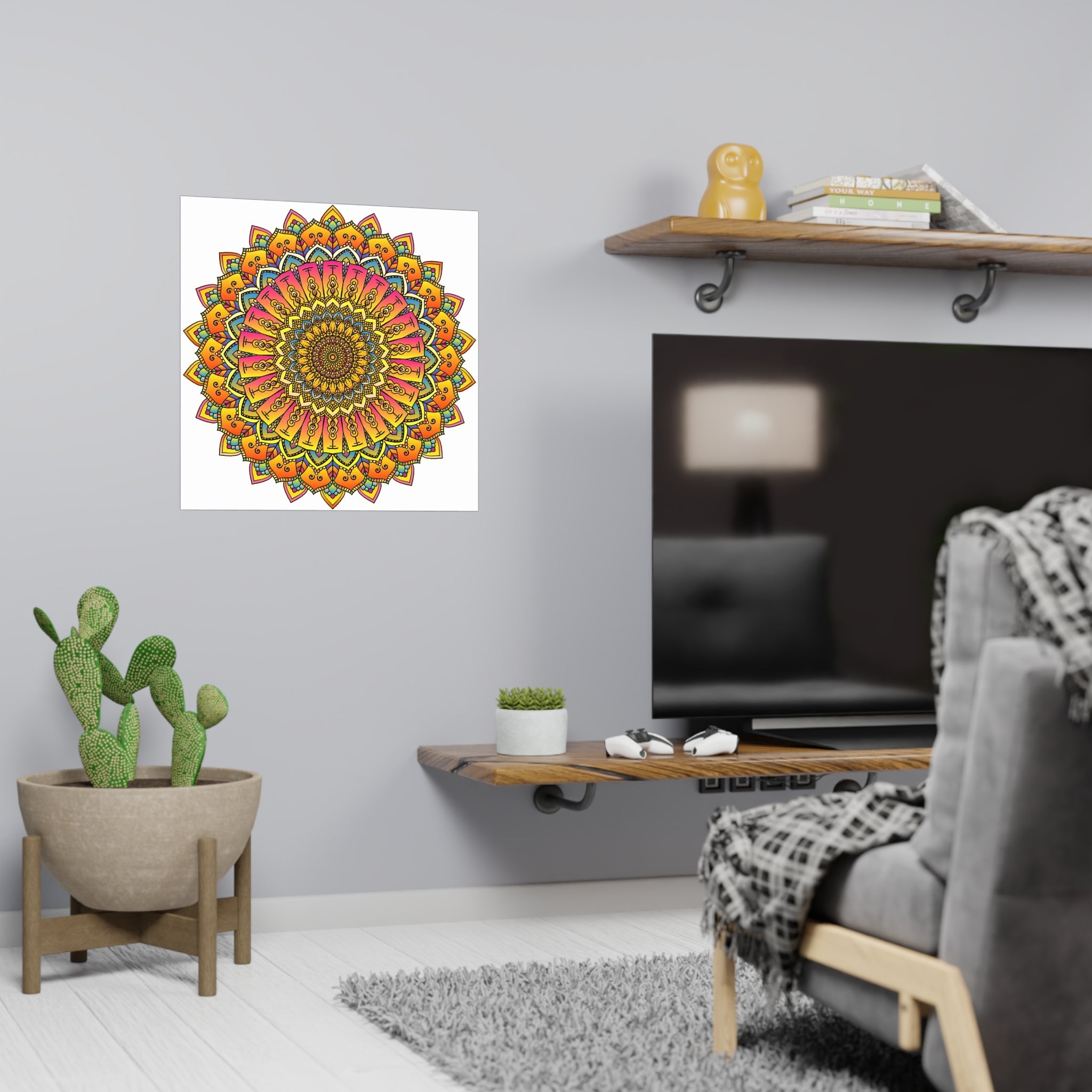 Vibrant Mandala Poster - Colorful & Intricate Poster - Blululi