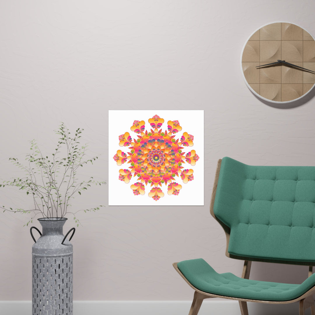 Vibrant Mandala Poster - Colorful & Intricate Poster - Blululi