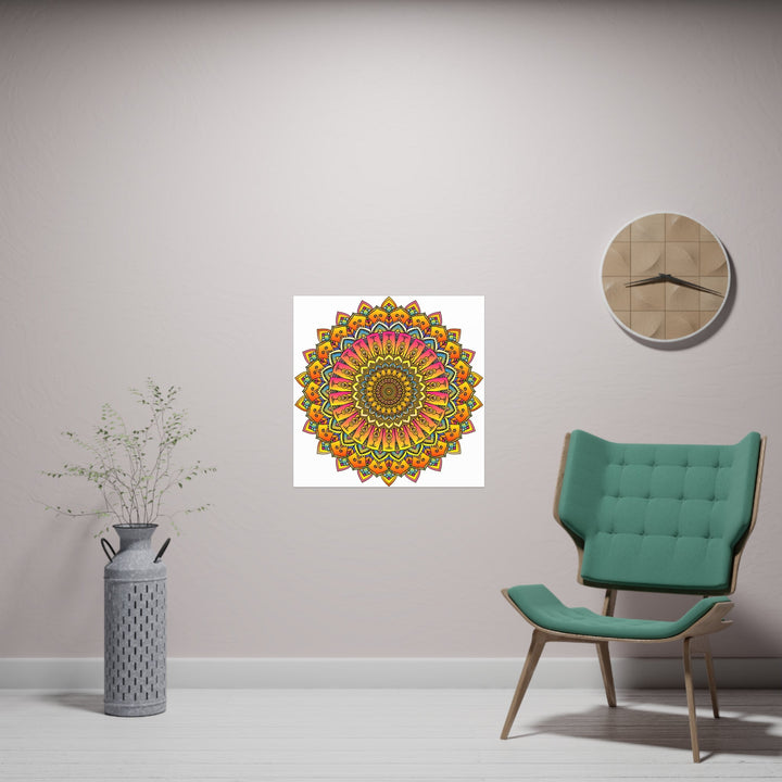 Vibrant Mandala Poster - Colorful & Intricate Poster - Blululi