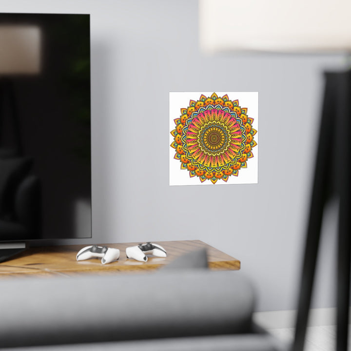 Vibrant Mandala Poster - Colorful & Intricate Poster - Blululi