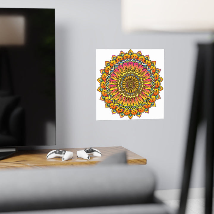 Vibrant Mandala Poster - Colorful & Intricate Poster - Blululi