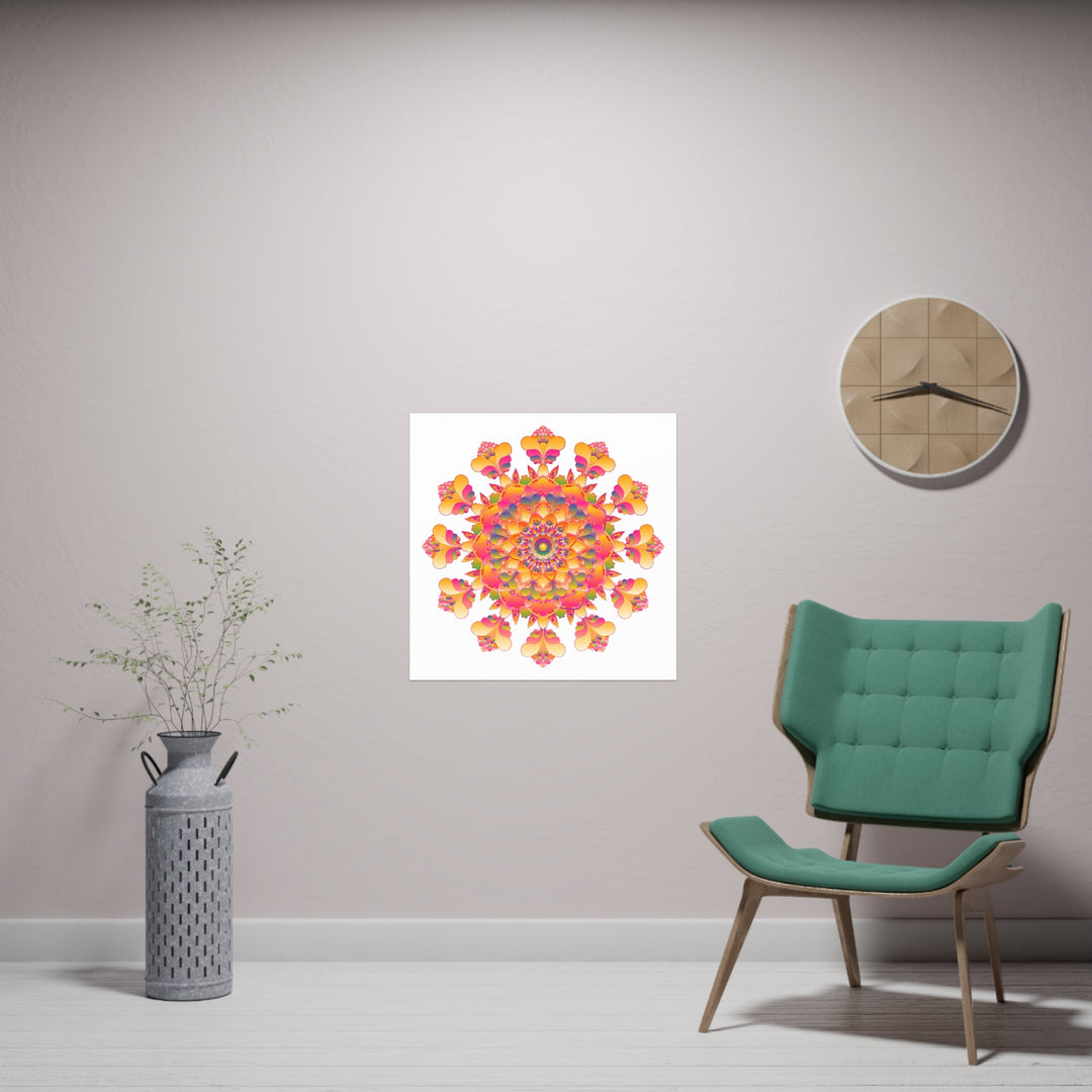 Vibrant Mandala Poster - Colorful & Intricate Poster - Blululi