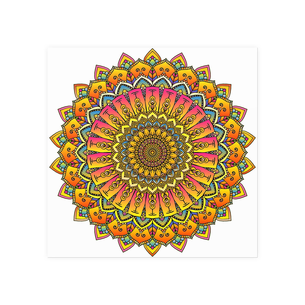 Vibrant Mandala Poster - Colorful & Intricate Poster - Blululi