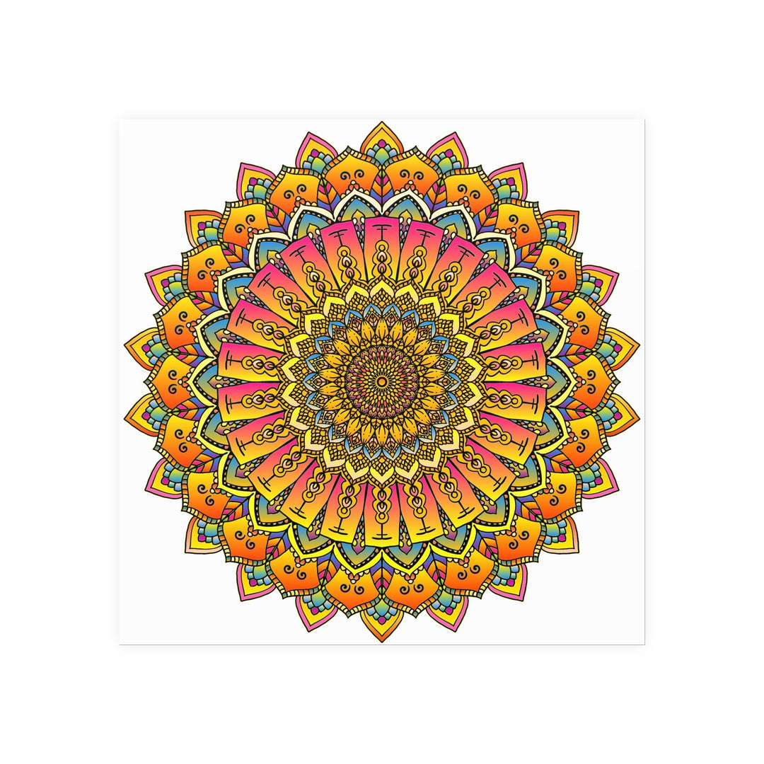 Vibrant Mandala Poster - Colorful & Intricate Poster - Blululi