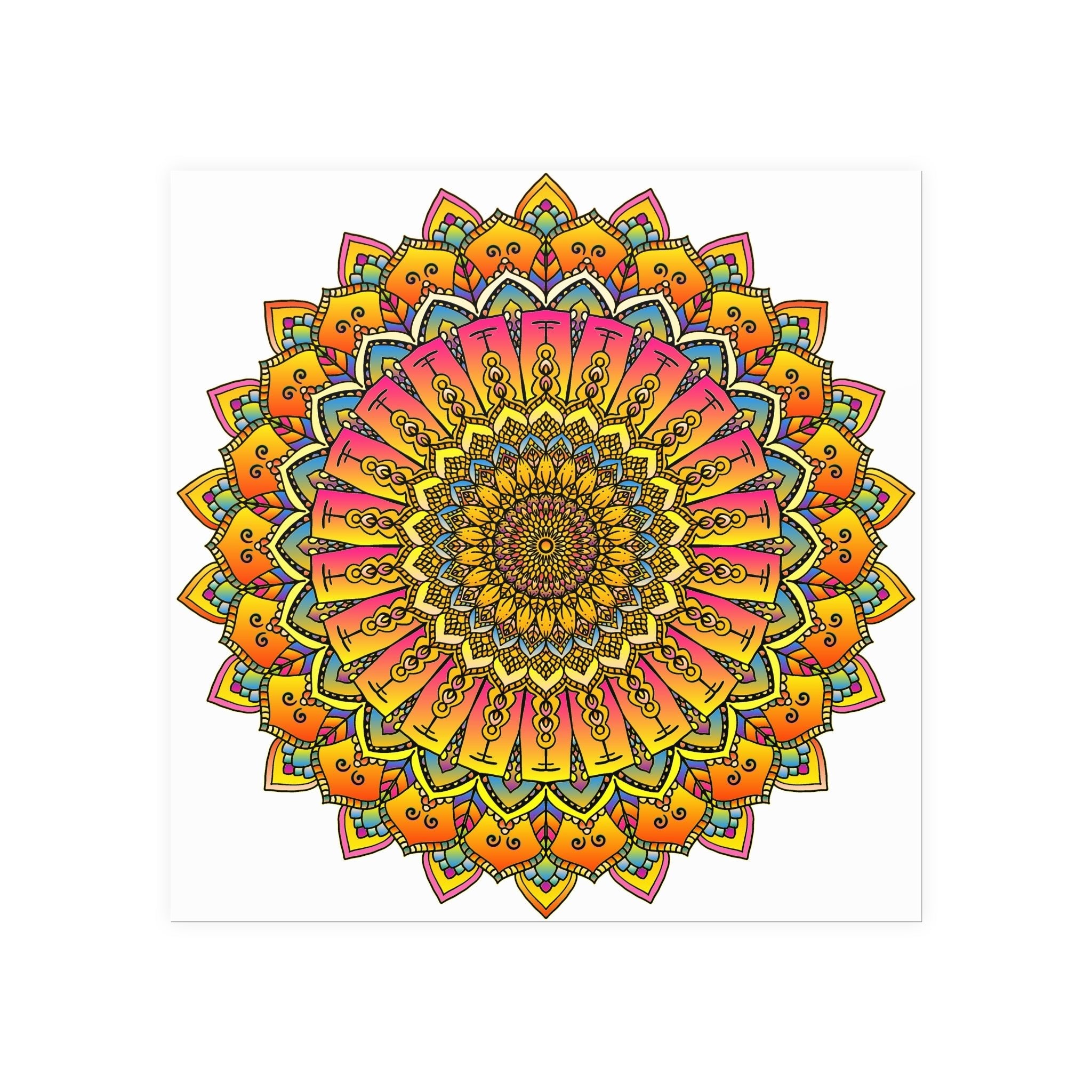 Vibrant Mandala Poster - Colorful & Intricate Poster - Blululi