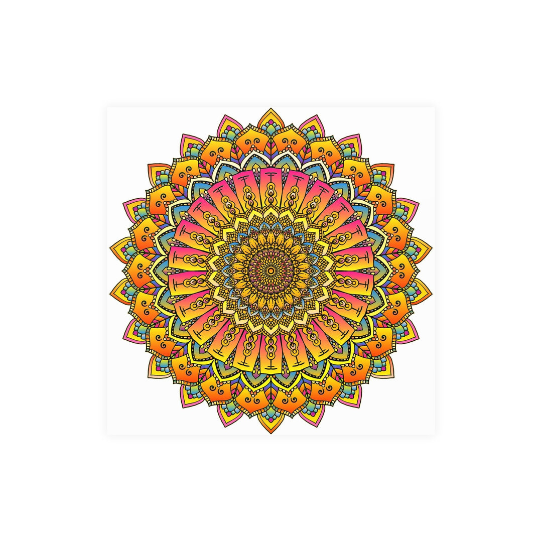 Vibrant Mandala Poster - Colorful & Intricate Poster - Blululi