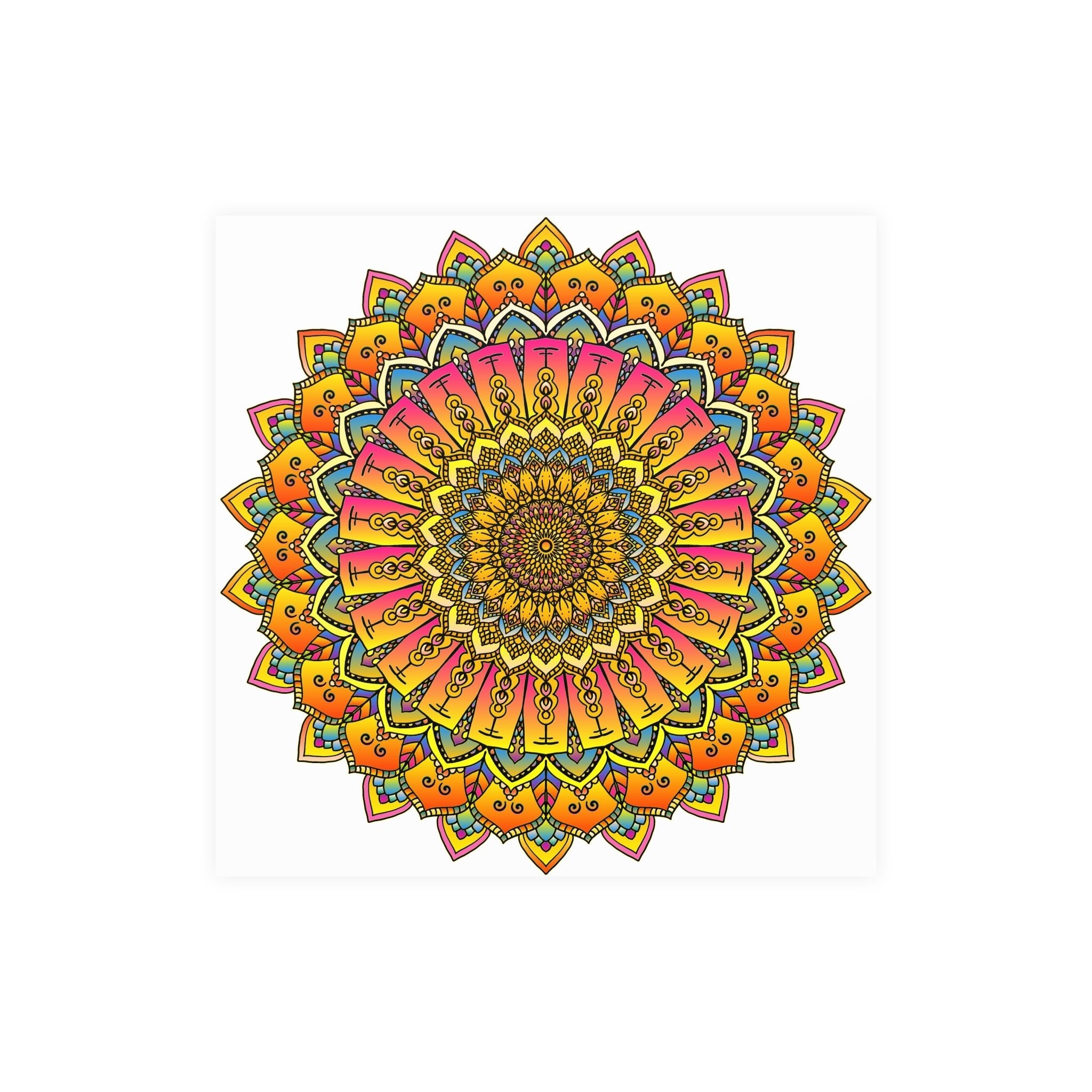 Vibrant Mandala Poster - Colorful & Intricate Poster - Blululi