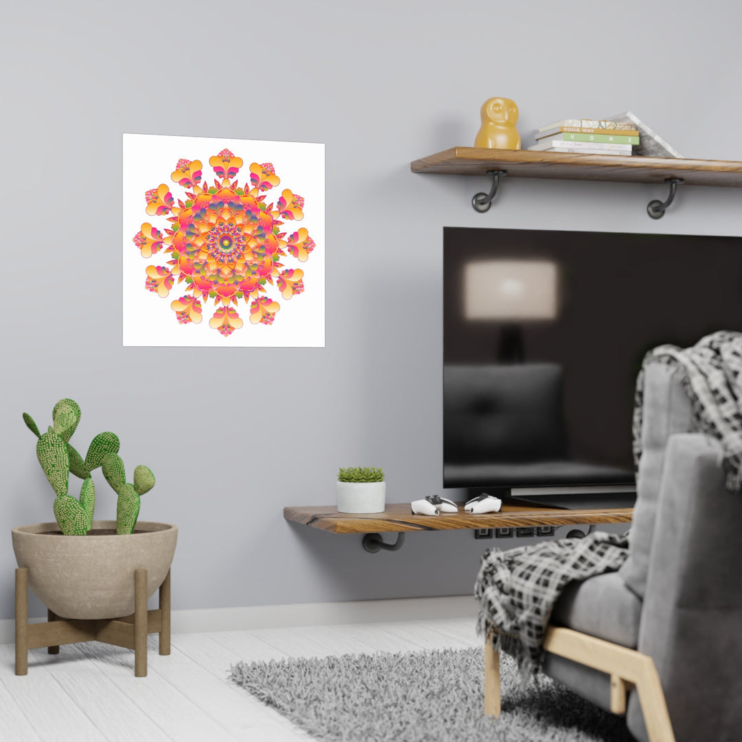 Vibrant Mandala Poster - Colorful & Intricate Poster - Blululi