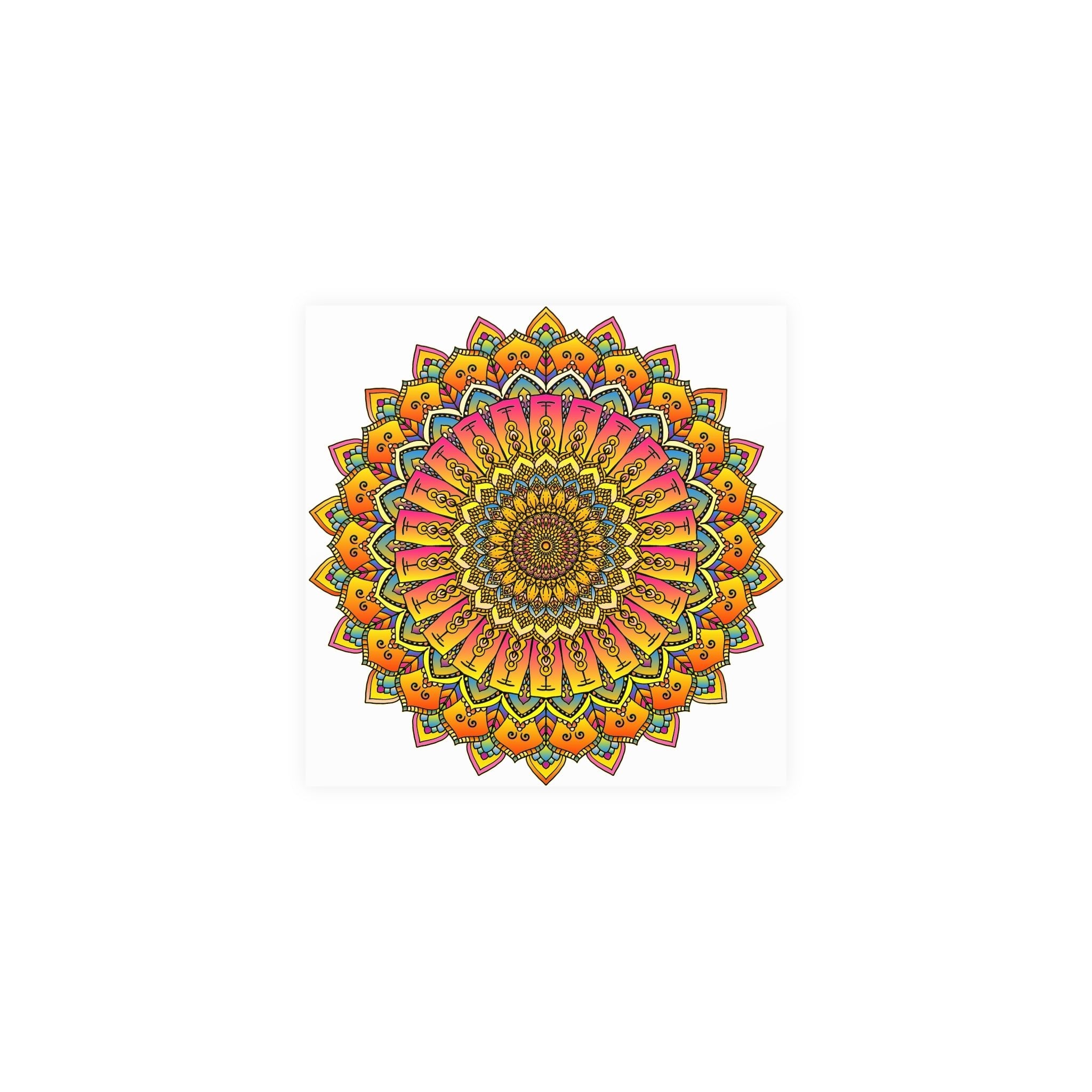 Vibrant Mandala Poster - Colorful & Intricate Poster - Blululi