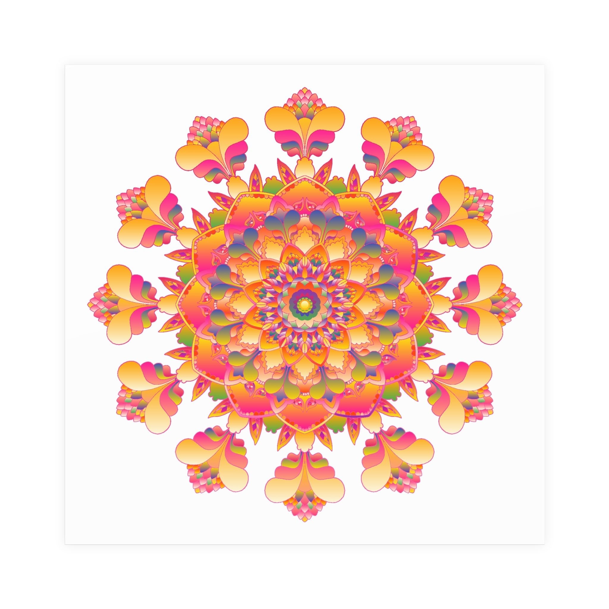 Vibrant Mandala Poster - Colorful & Intricate Poster - Blululi