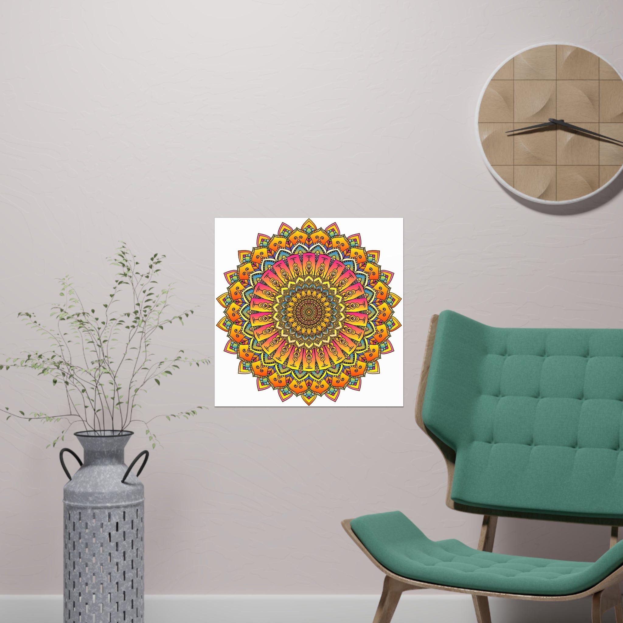 Vibrant Mandala Poster - Colorful & Intricate Poster - Blululi