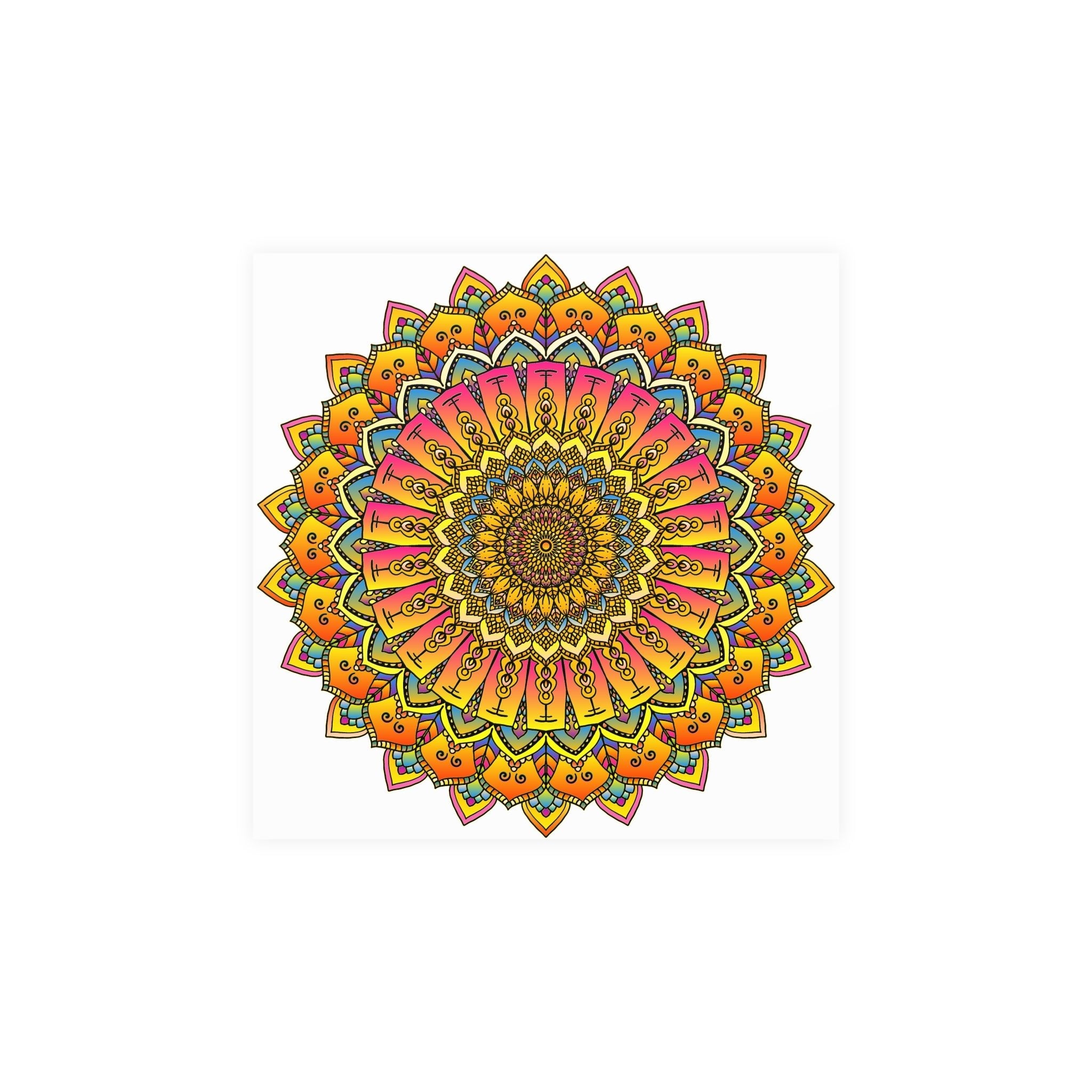 Vibrant Mandala Poster - Colorful & Intricate Poster - Blululi