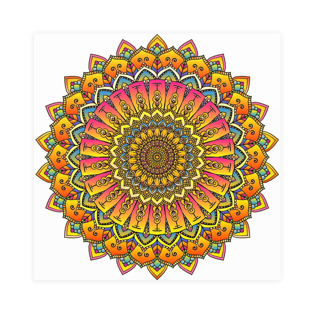 Vibrant Mandala Poster - Colorful & Intricate Poster - Blululi