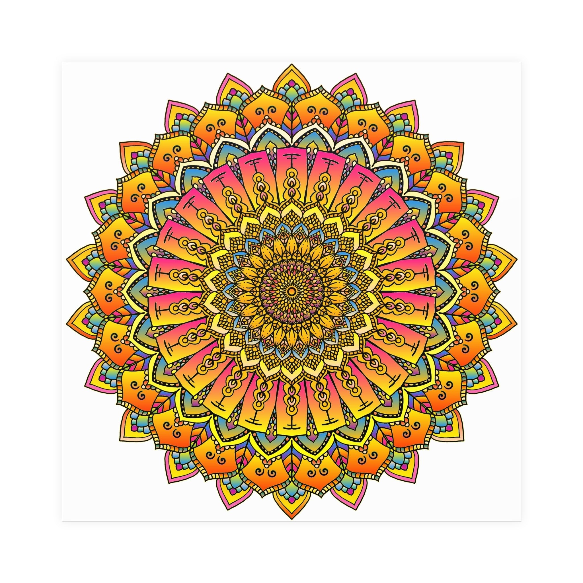 Vibrant Mandala Poster - Colorful & Intricate Poster - Blululi