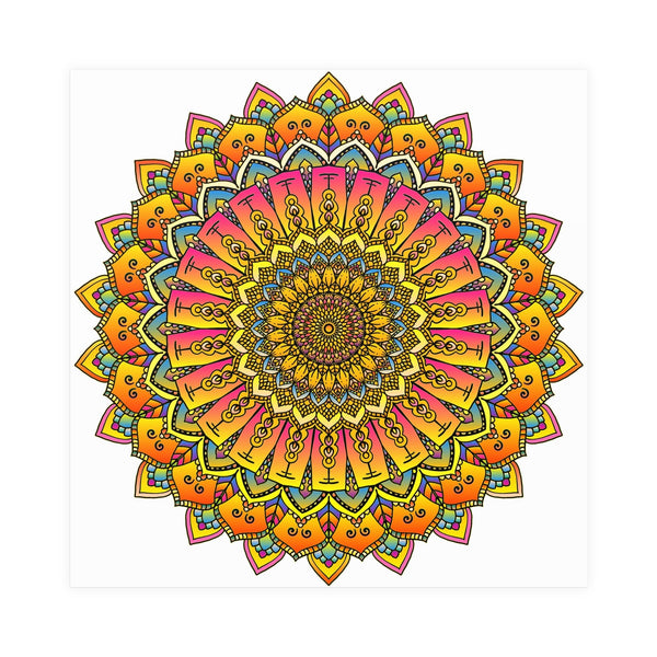 Vibrant Mandala Poster - Colorful & Intricate Poster - Blululi