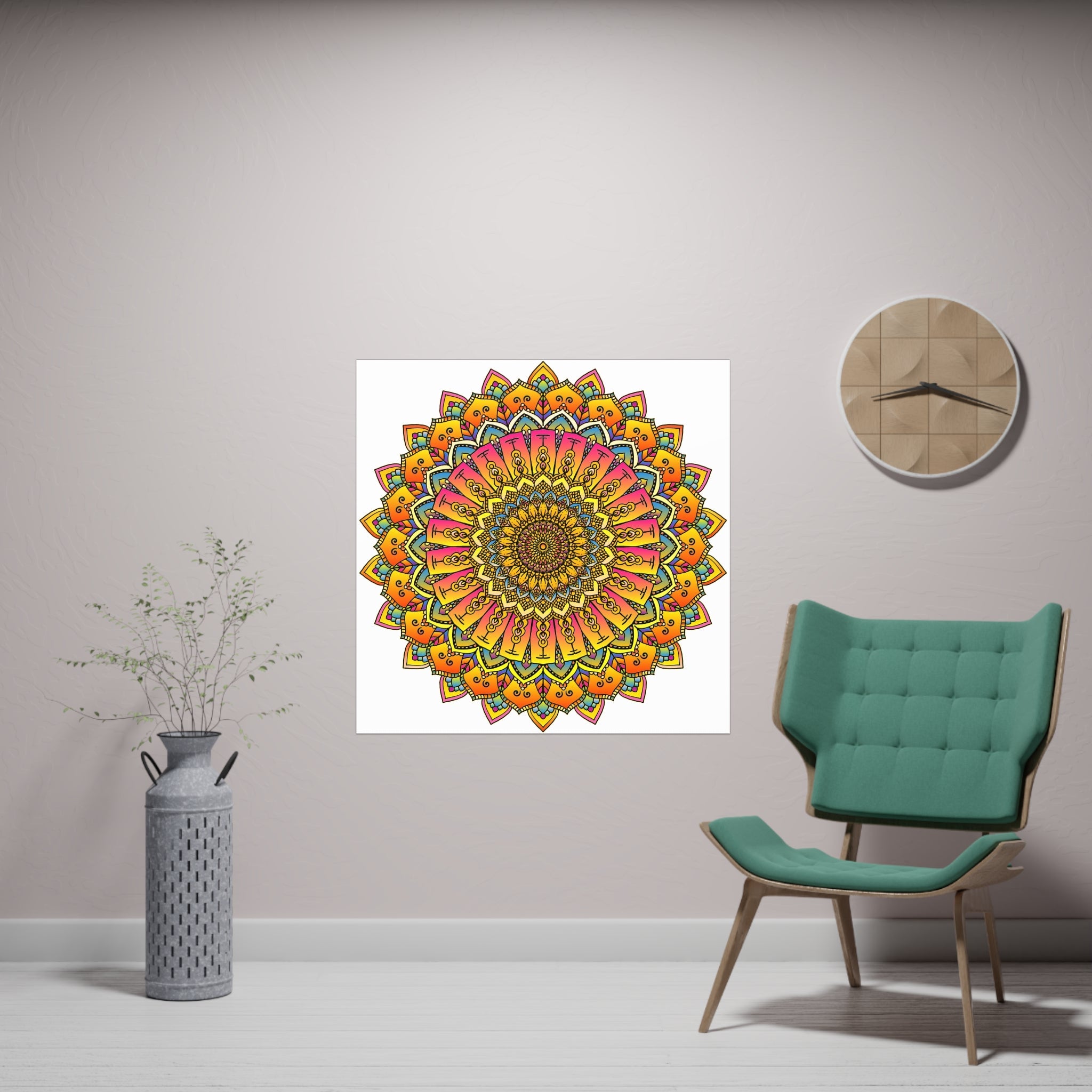 Vibrant Mandala Poster - Colorful & Intricate Poster - Blululi