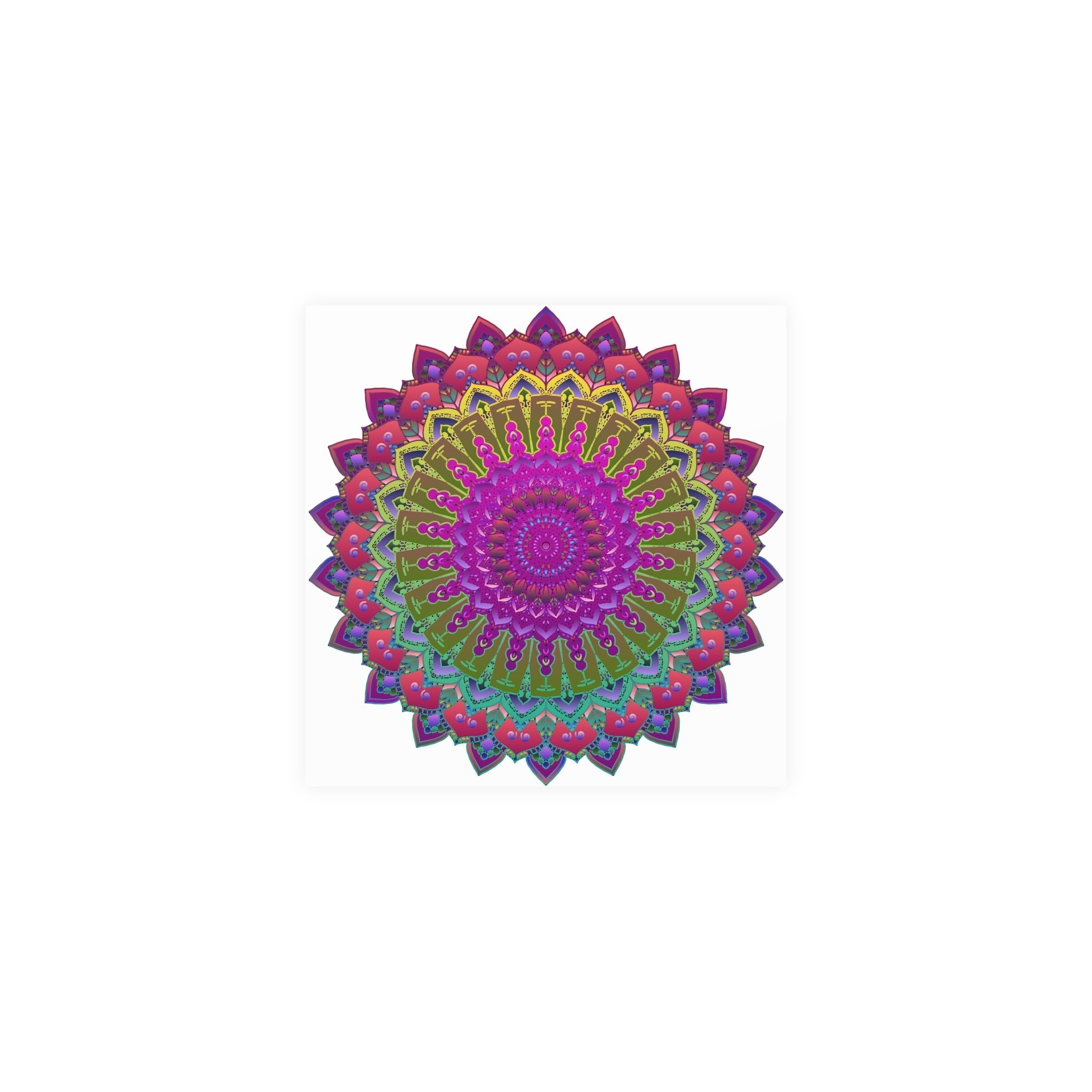 Vibrant Mandala Poster - Geometric Art Print Poster - Blululi