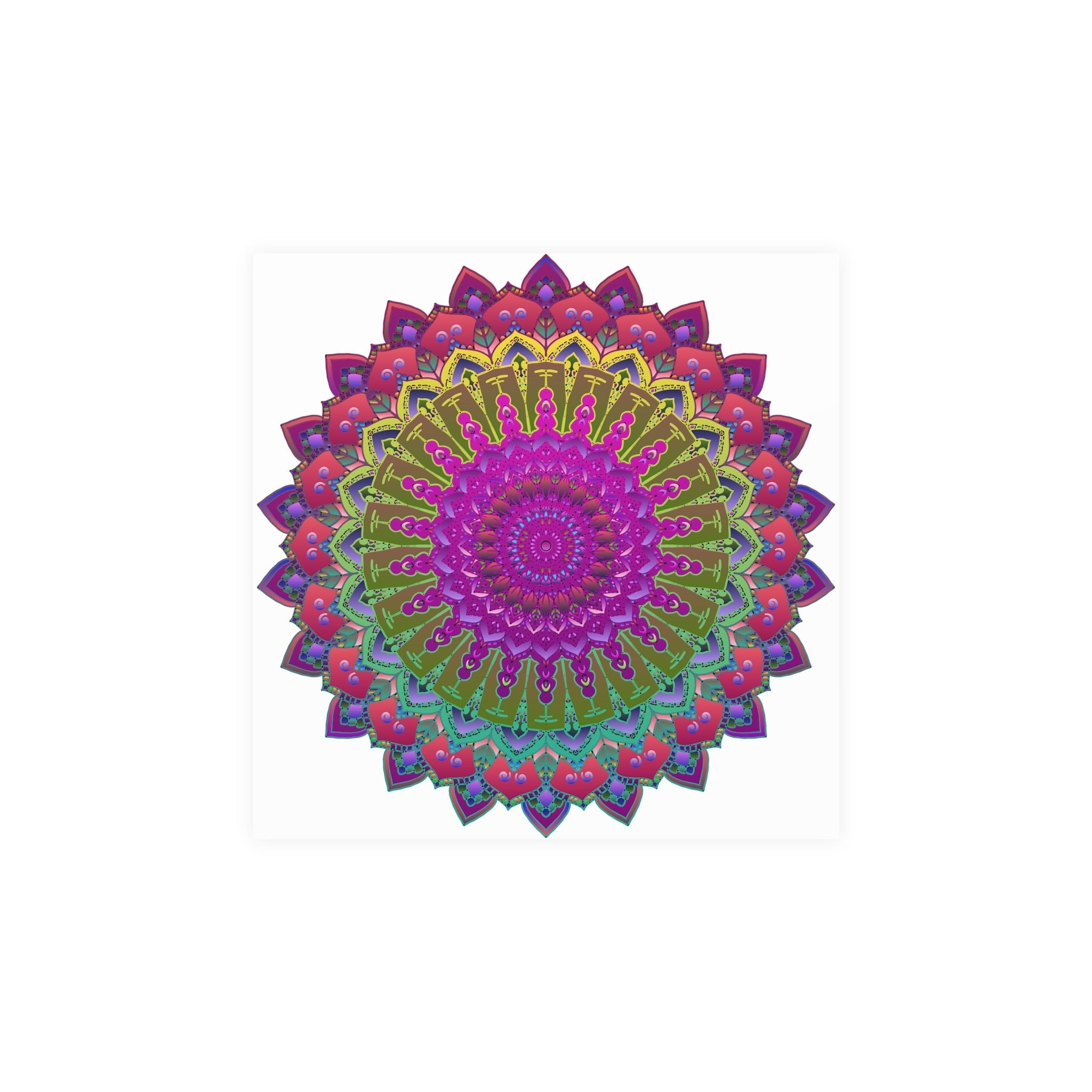 Vibrant Mandala Poster - Geometric Art Print Poster - Blululi