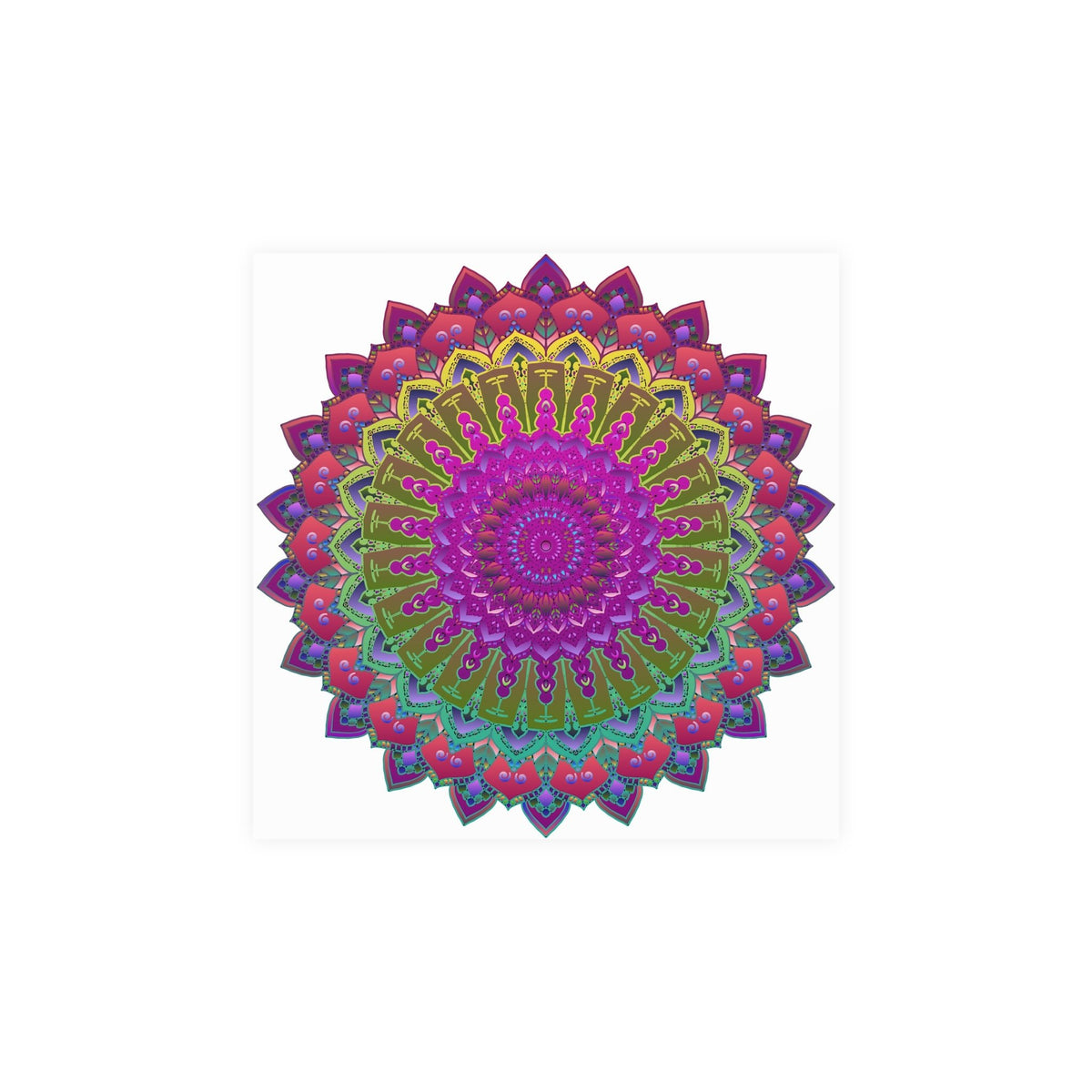 Vibrant Mandala Poster - Geometric Art Print Poster - Blululi