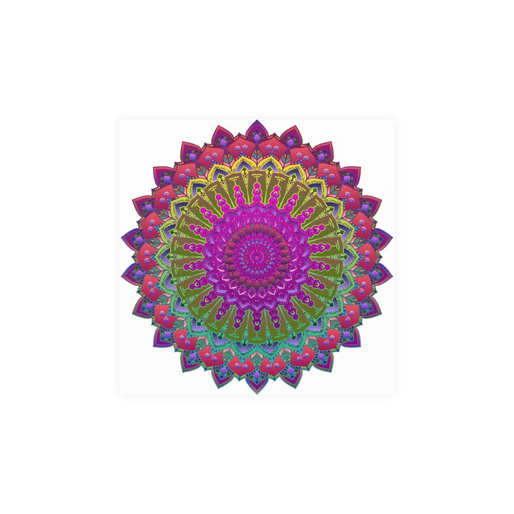 Vibrant Mandala Poster - Geometric Art Print Poster - Blululi