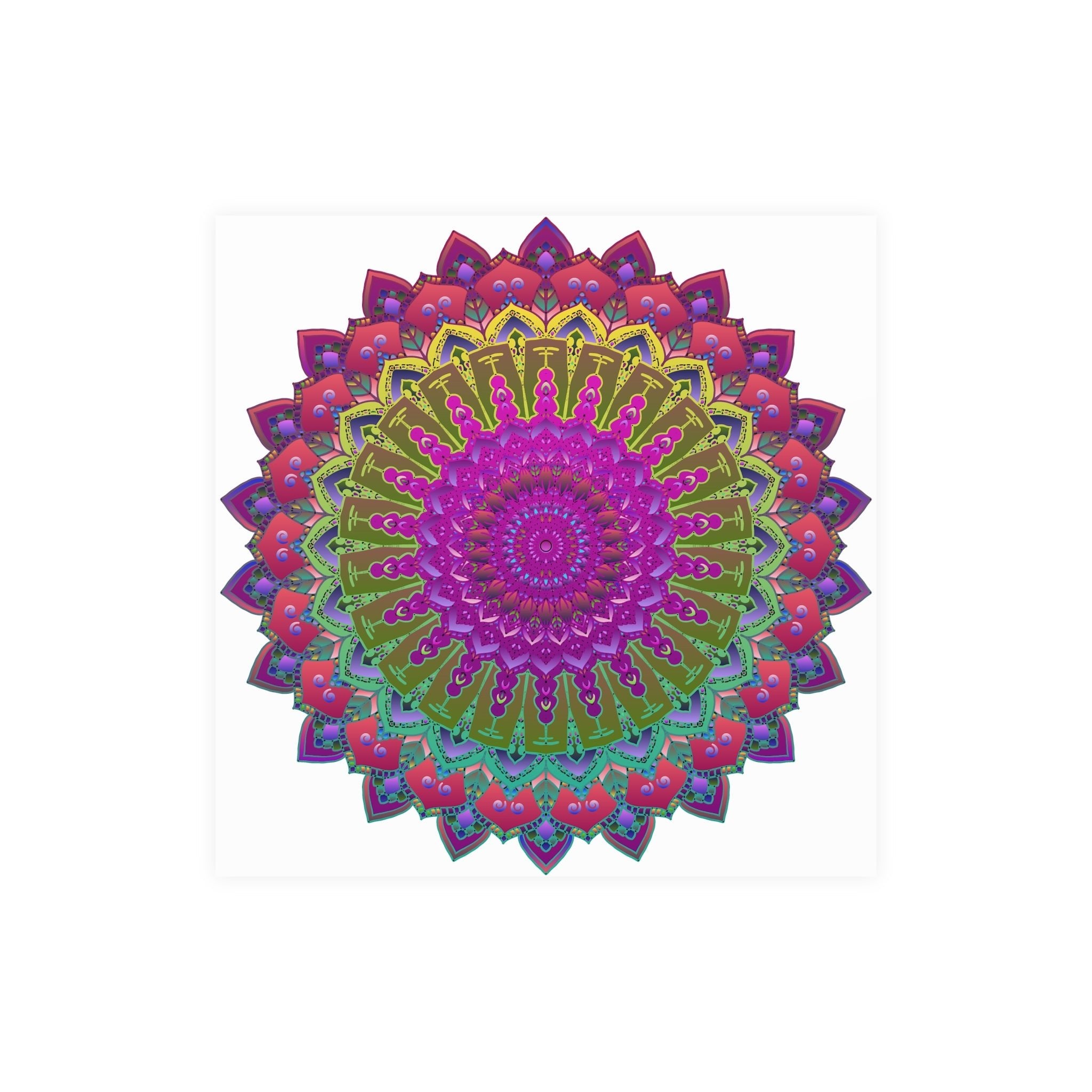 Vibrant Mandala Poster - Geometric Art Print Poster - Blululi