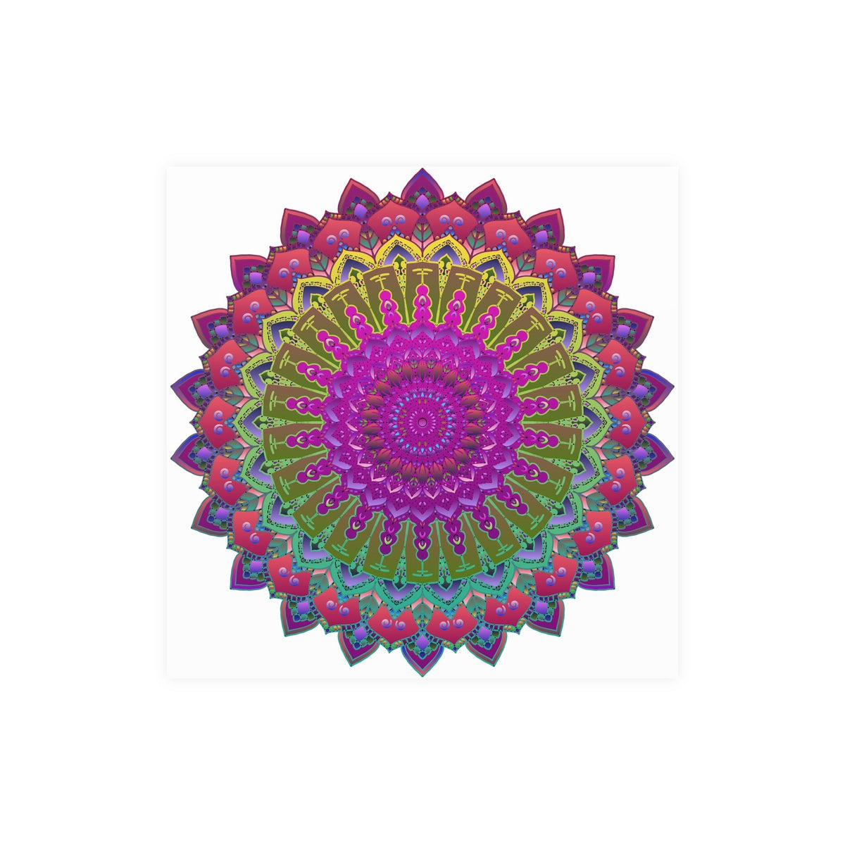 Vibrant Mandala Poster - Geometric Art Print Poster - Blululi