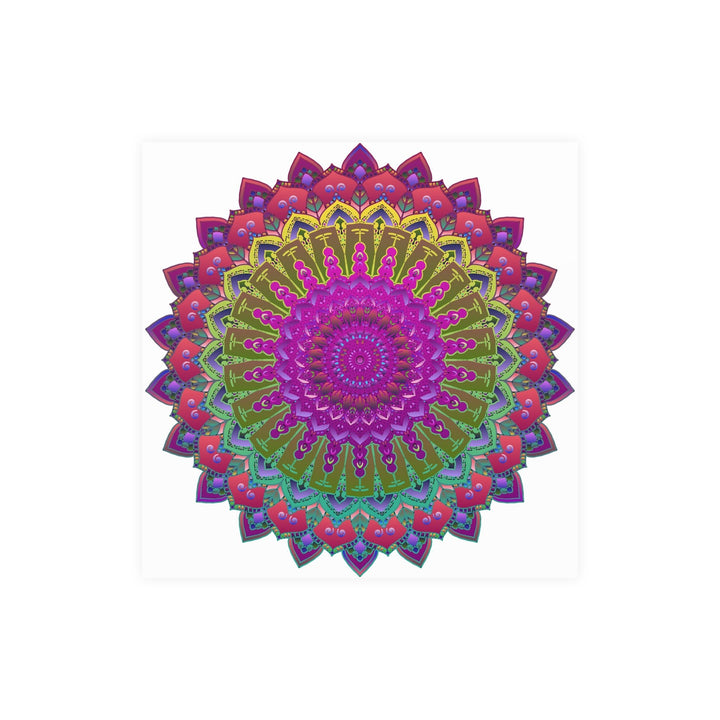 Vibrant Mandala Poster - Geometric Art Print Poster - Blululi