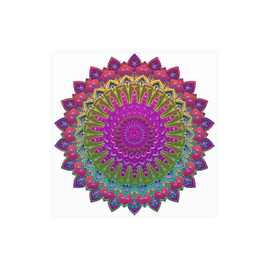 Vibrant Mandala Poster - Geometric Art Print Poster - Blululi