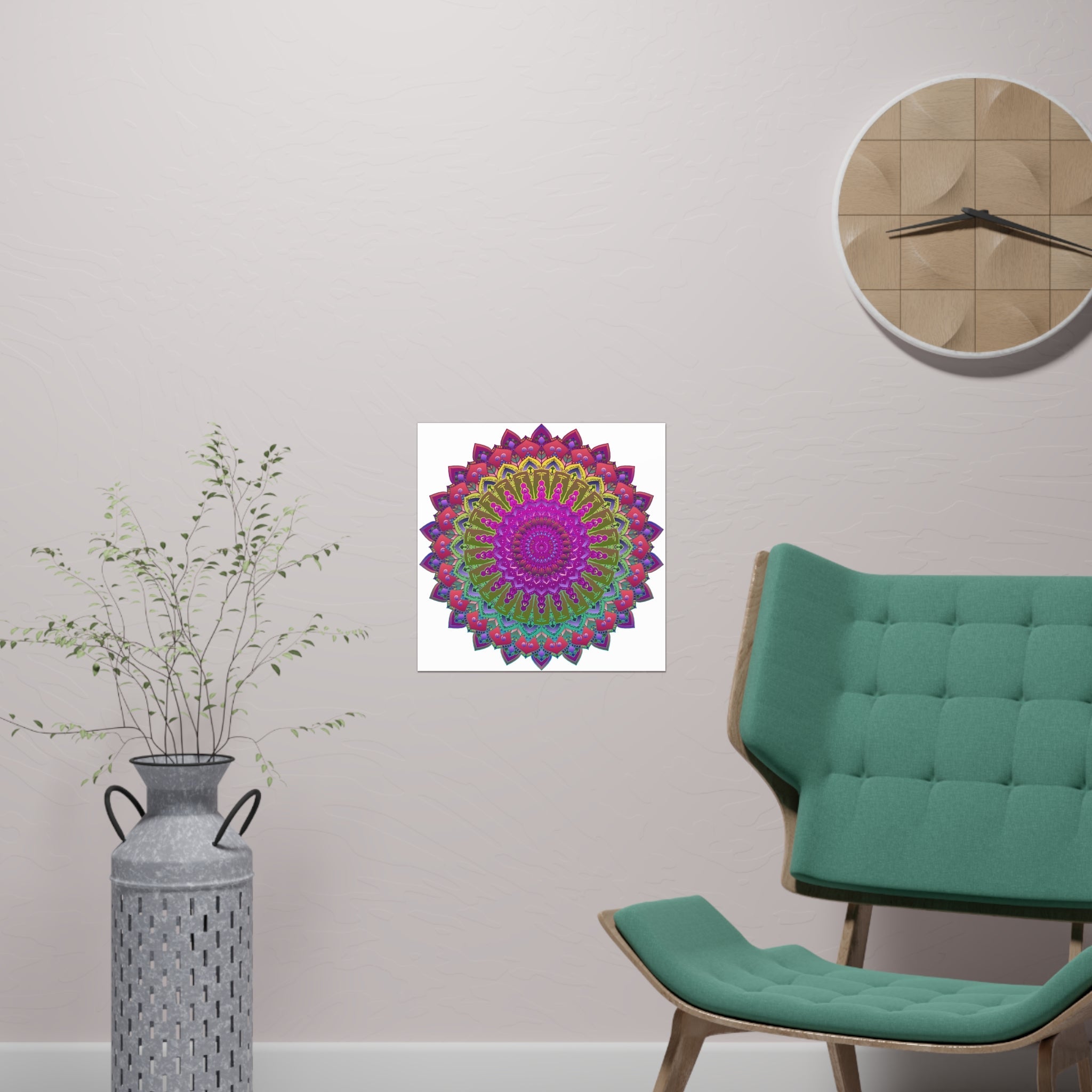 Vibrant Mandala Poster - Geometric Art Print Poster - Blululi