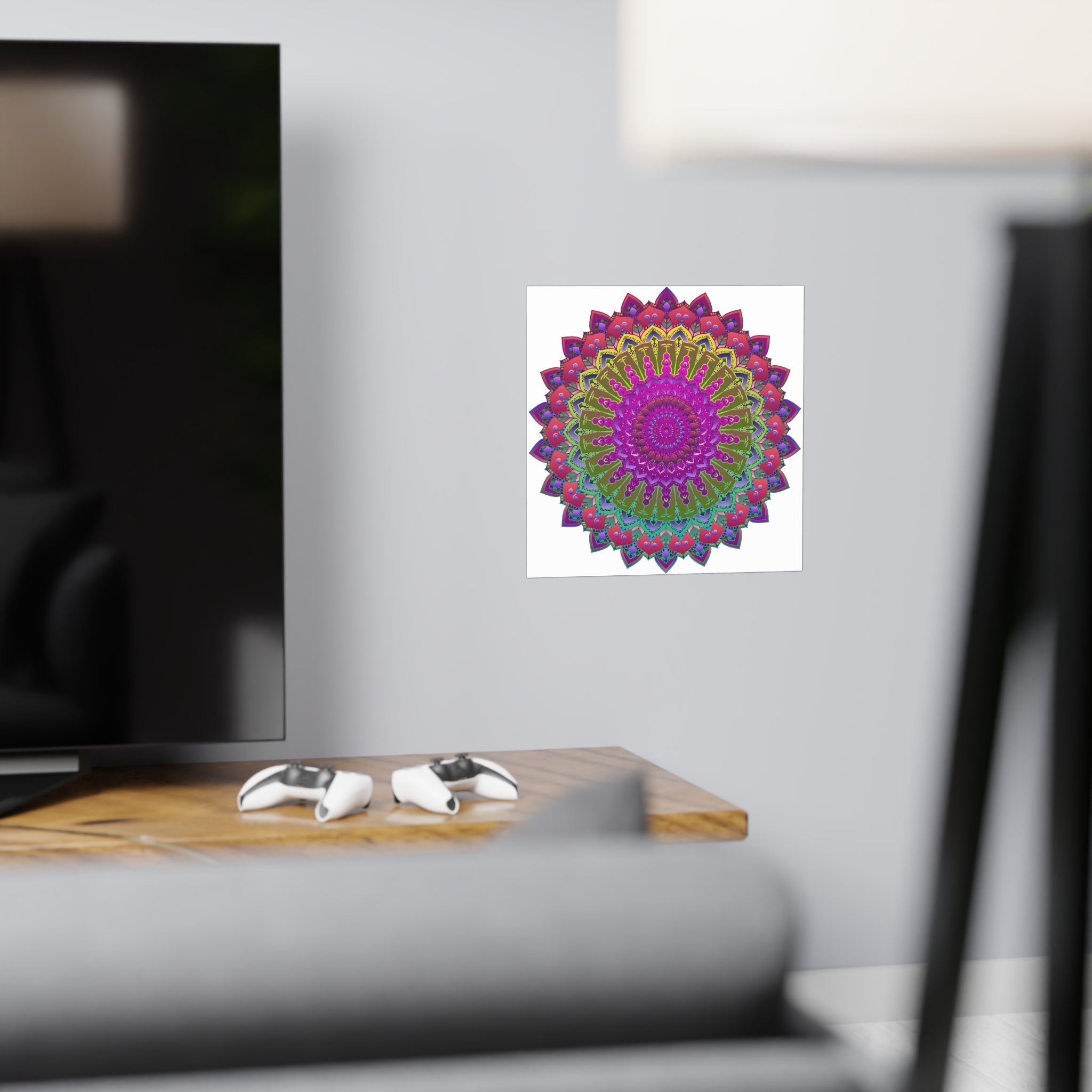 Vibrant Mandala Poster - Geometric Art Print Poster - Blululi