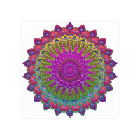 Vibrant Mandala Poster - Geometric Art Print Poster - Blululi