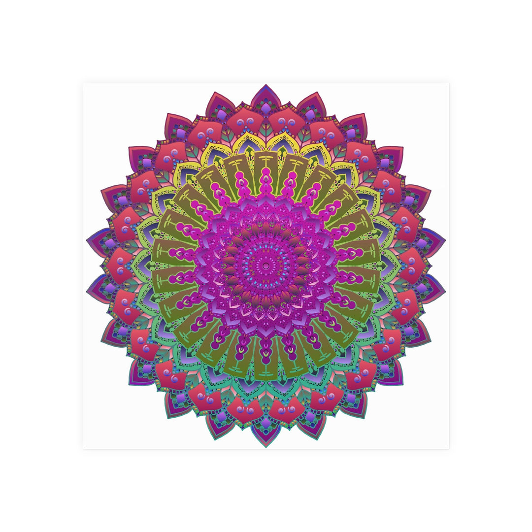 Vibrant Mandala Poster - Geometric Art Print Poster - Blululi