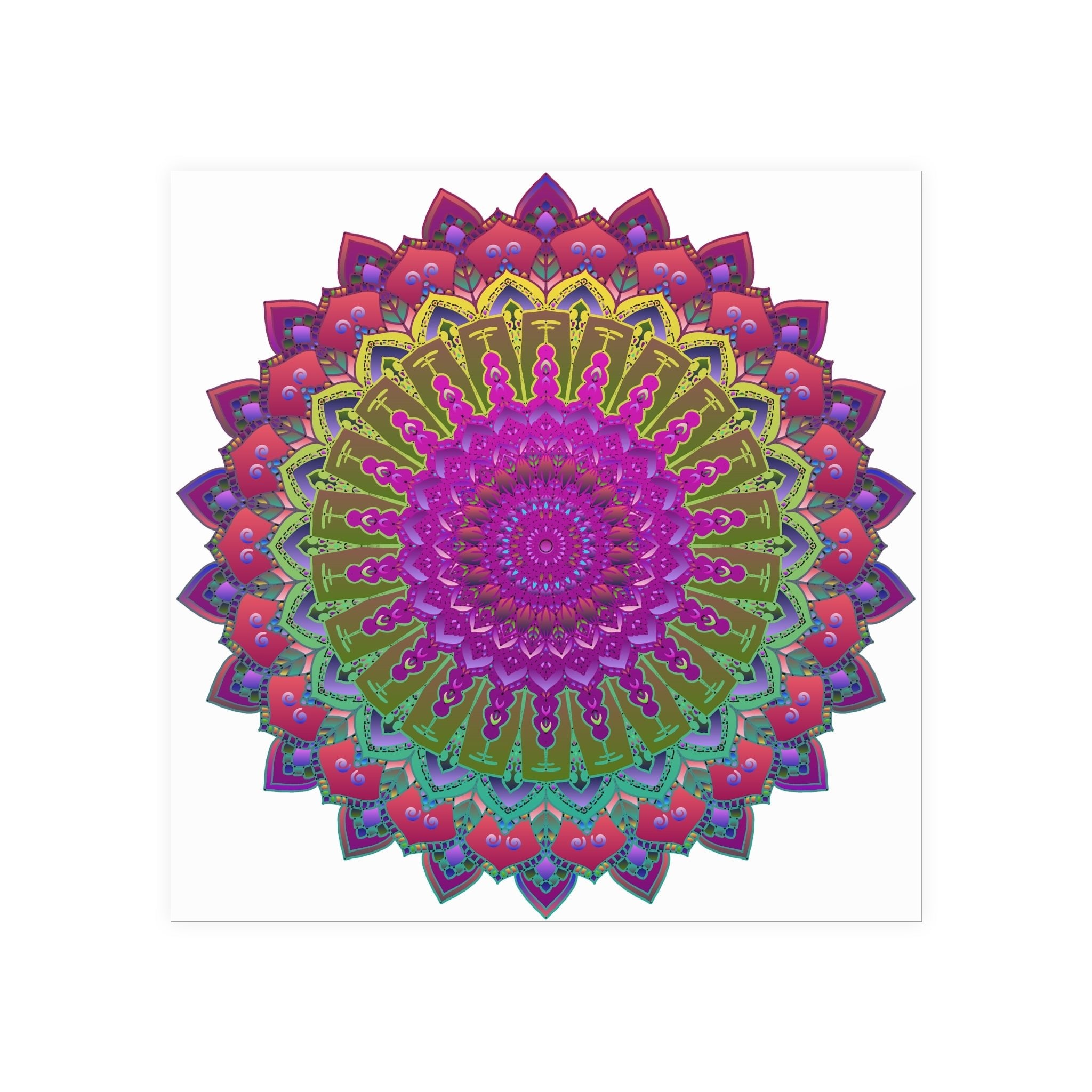 Vibrant Mandala Poster - Geometric Art Print Poster - Blululi