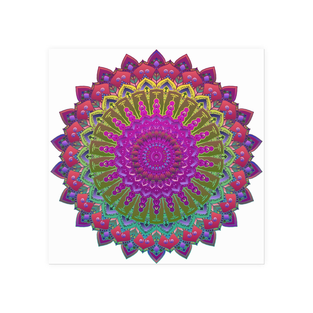Vibrant Mandala Poster - Geometric Art Print Poster - Blululi