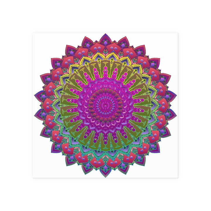 Vibrant Mandala Poster - Geometric Art Print Poster - Blululi