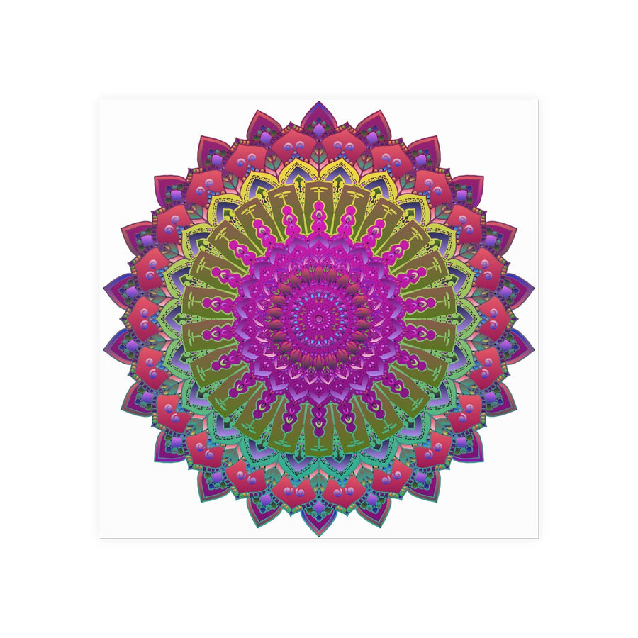 Vibrant Mandala Poster - Geometric Art Print Poster - Blululi