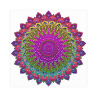 Vibrant Mandala Poster - Geometric Art Print Poster - Blululi