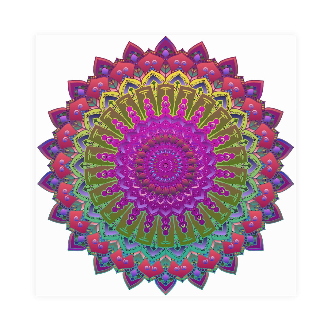 Vibrant Mandala Poster - Geometric Art Print Poster - Blululi