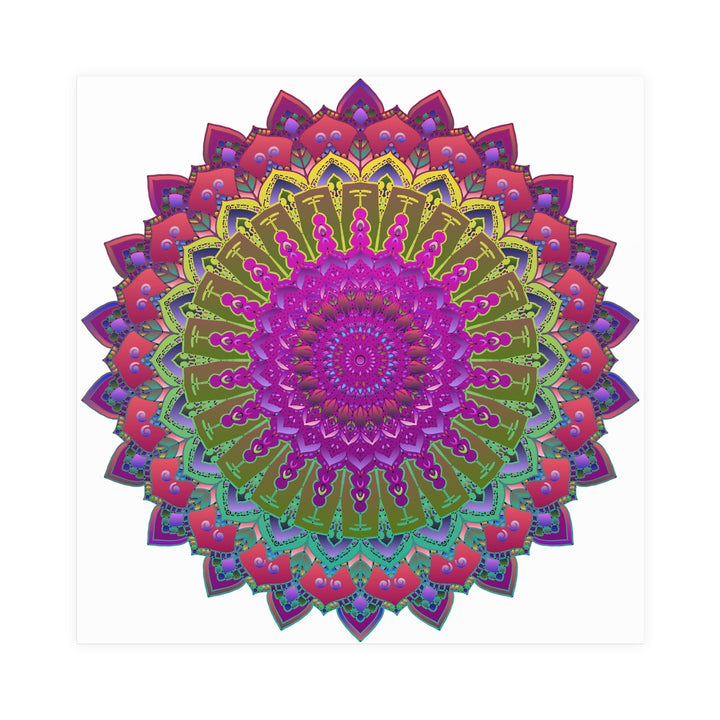 Vibrant Mandala Poster - Geometric Art Print Poster - Blululi